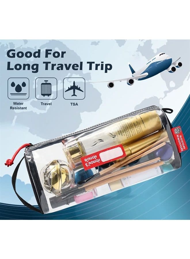 Rough Enough Clear Toiletry Bag for Traveling Shaving Kit Bag Toothbrush Travel Case for Men Handle