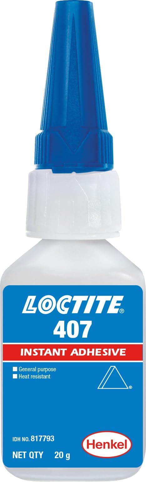 LOCTITE 407 20g | Instant Adhesive | Cyanoacrylate | Low Viscosity | Transparent Liquid | Cures with Humidity | Ideal for Bonding Rubbers, Plastics & Metals | Suitable for Heat-Resistant Applications