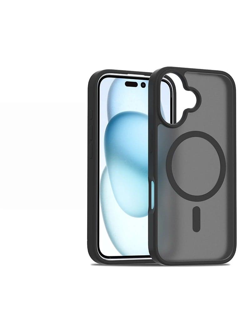 Compatible iPhone 17 Semi-Transparent Matte Textured Thick Case Strong Magnetic Attachment MagSafe Compatible Full-Edge Drop Protection Fingerprint-Resistant Scratch-Resistant Case