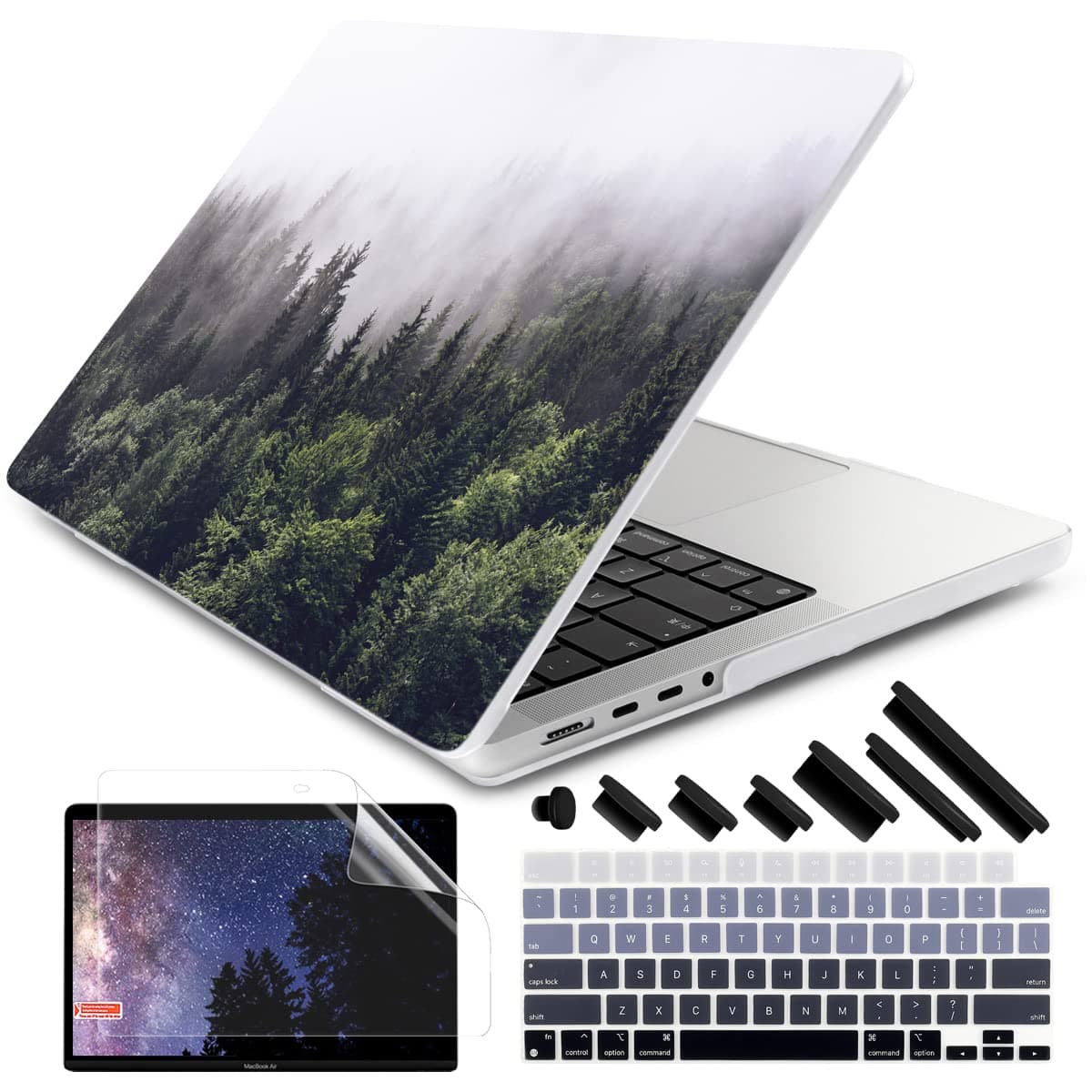 DONGKE for M4 MacBook Pro 14 inch Case 2024 2023 2021 A3112 A3401 A3185 M3 A2918 A2992 M2 A2779 M1 A2442 Pro Max with Retina XDR Display Touch ID Plastic Hard Shell Cover Forest