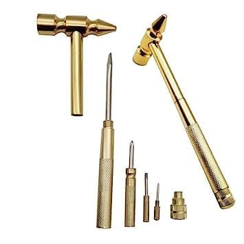 HEBEZON 5 in 1 Small Hammer Hammer Multifunctional Copper Hammer Screwdriver with Bottle Opener Musical Acessories Toolkit and Screwdriver Hand Repairing ToolsPack Of 1