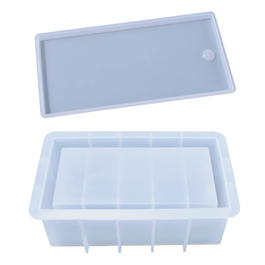 appuivbt Resin Rectangle Box Mold,Chess Storage Case Epoxy Resin Mold,Silicone Large Storage Container with Lid Set Mould for Jewelry Box Casting