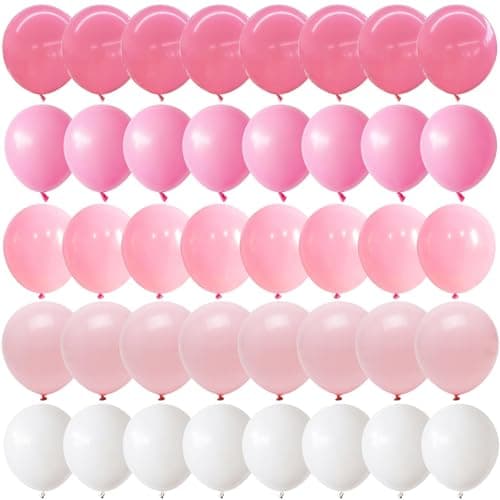 Pink and White Balloons Pack of 60PCS Dusty Light Pastel Pink White Bow Balloon Baby Pink Latex Balloon for Girls Women Kitty Birthday Wedding Bridal Baby Shower Cat Theme Party Decorations Supplies