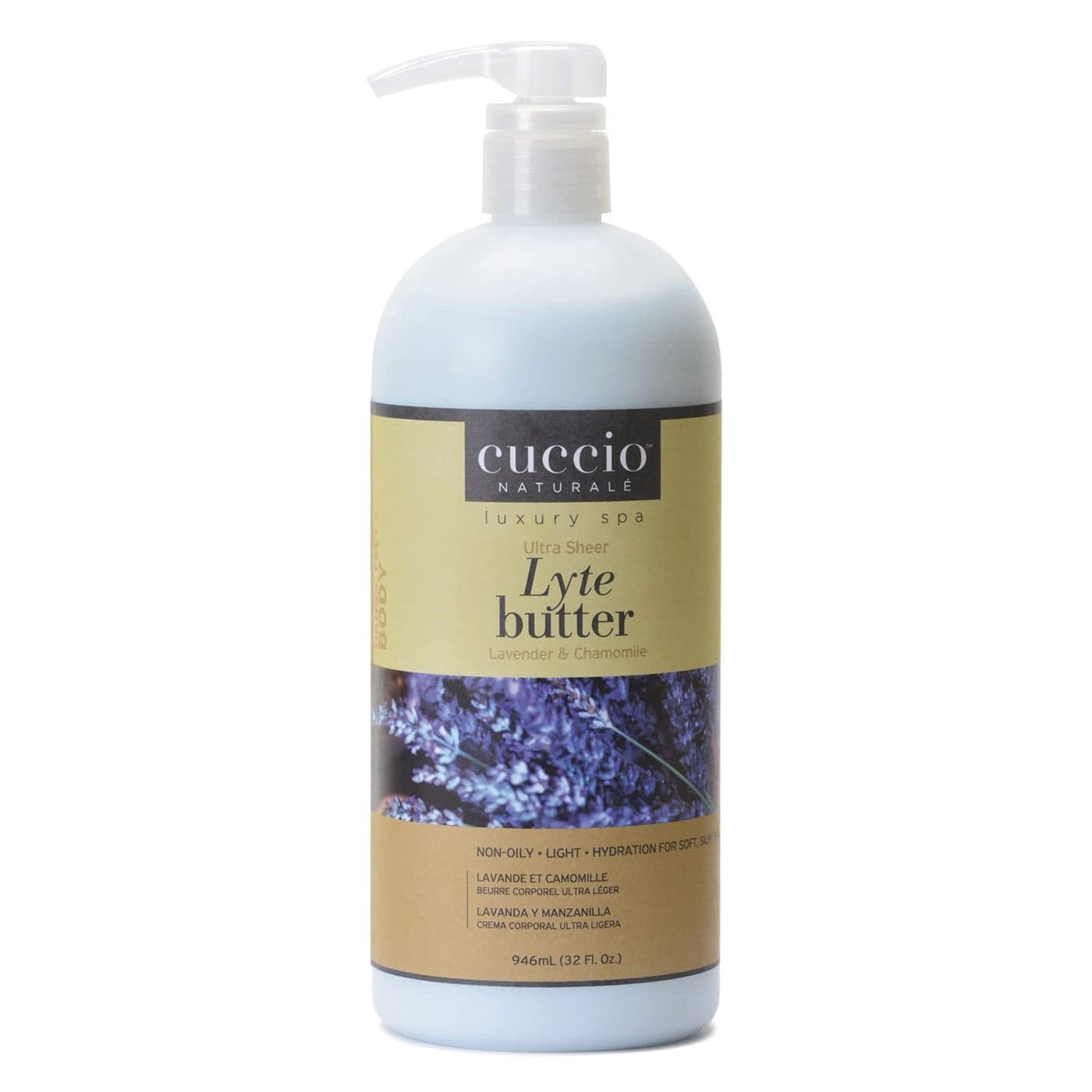 Cuccio Naturale Lyte UltraSheer Body Butter Replenishing Scented Moisturizer Cream Deep Hydration To Repair Dry Skin All Natural CrueltyFree Formula Lavender And Chamomile 32 Oz