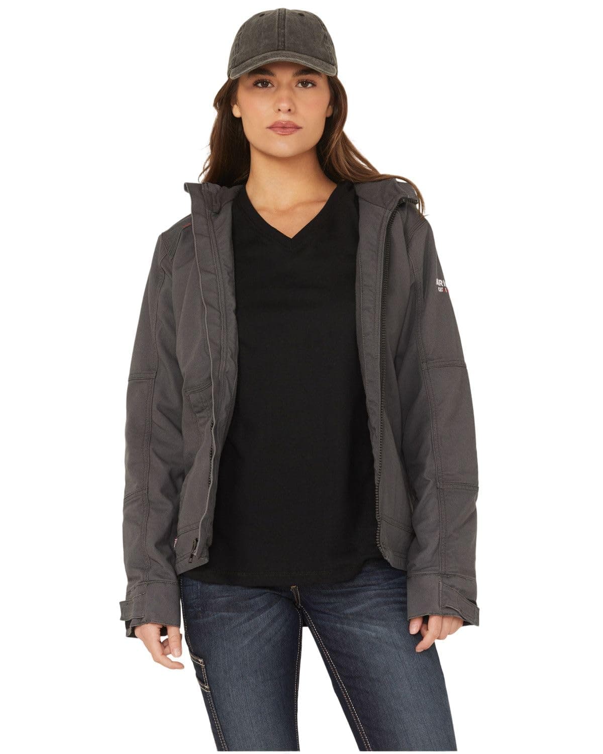 ARIAT Womens Iron Grey Fr Duralight Stretch Canvas Jacket Steel Medium