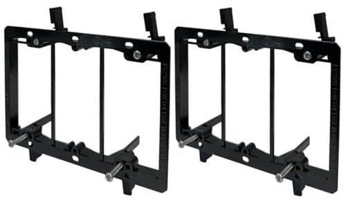 iMBAPrice 3 Gang Low Voltage Wallplate Mounting Bracket - Black (Pack of 2)