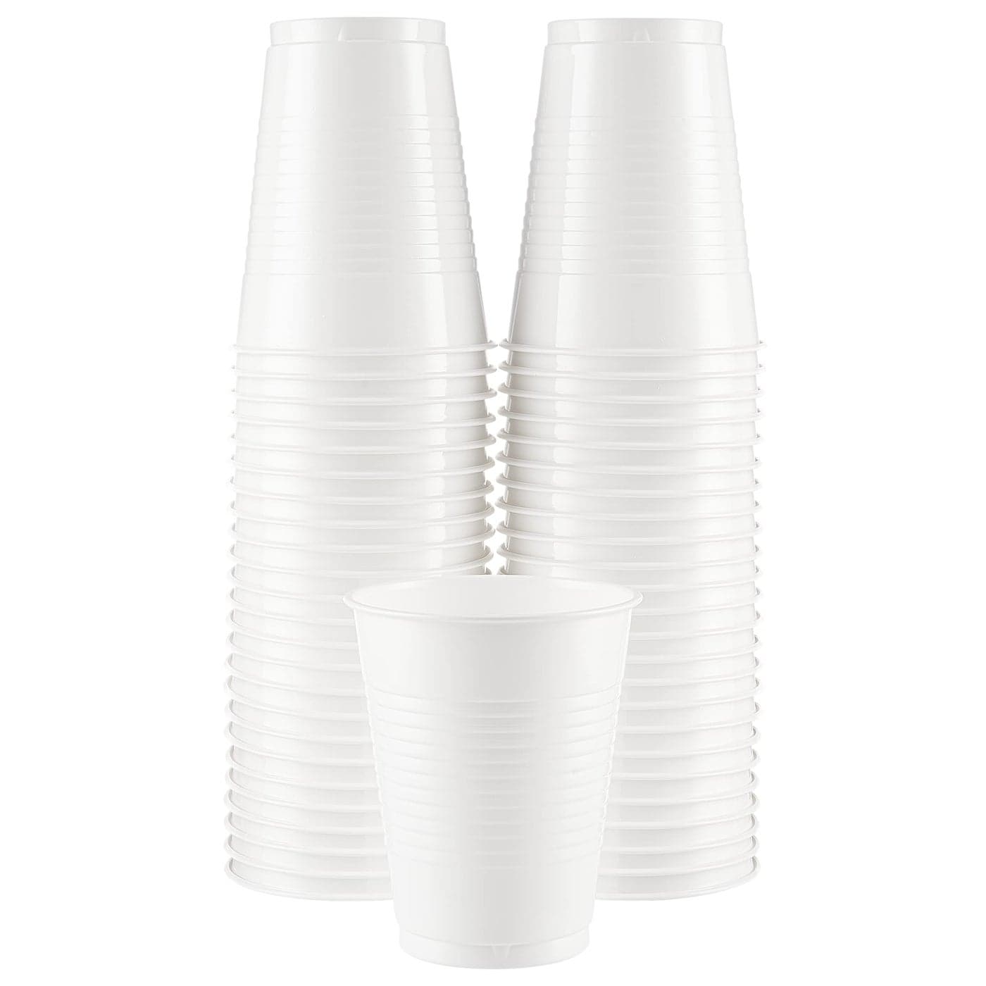 Disposable Plastic Cups White Colored Plastic Cups 18Ounce Plastic Party Cups Strong and Sturdy Disposable Cups for Party Wedding Christmas Halloween Party Cup 50 Pack By Amcrate