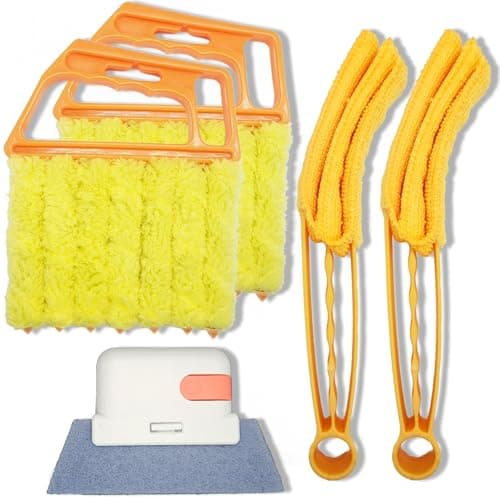 5Pcs Window Blind Cleaning Set Washable dust Removal Cleaning Tools air Vent Cleaning Brush Track Cleaning Brush dust Removal Cleaning Tools for Blinds air conditioners Track and Fans