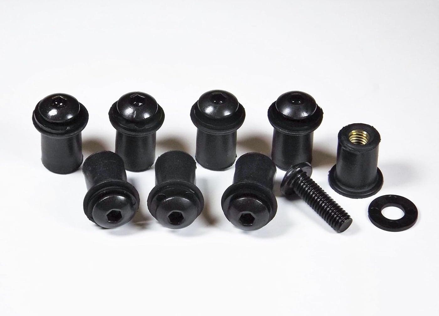 Skdorpfm Bike Boltz Black Universal Motorcycle Wellnut Bolt Kit - Windscreen Installation Kit