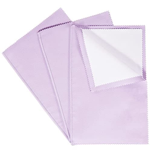 CATIFLIN 3 Pack Silver Polishing Cloth Large 10 x 12 Purple Jewelry Cleaner for Gold Sterling Silver Platinum Brass Double Sided Tarnish Remover Wipes for Rings Watches Coins Purple