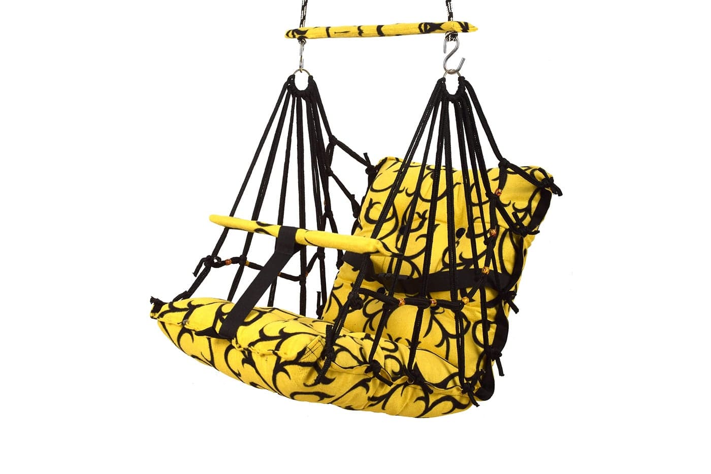 BOFFLE® Cotton Swing Chair for Kids Baby's Children Folding and Washable1-6 Years with Safety Belt/Home,Garden Jhula for Babies|Swing for Kids | Seat and Back Side 16x16 inch