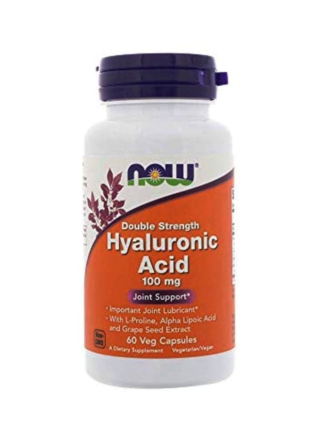 Hyaluronic Acid 100 MG Dietary Supplement - 60 Capsules
