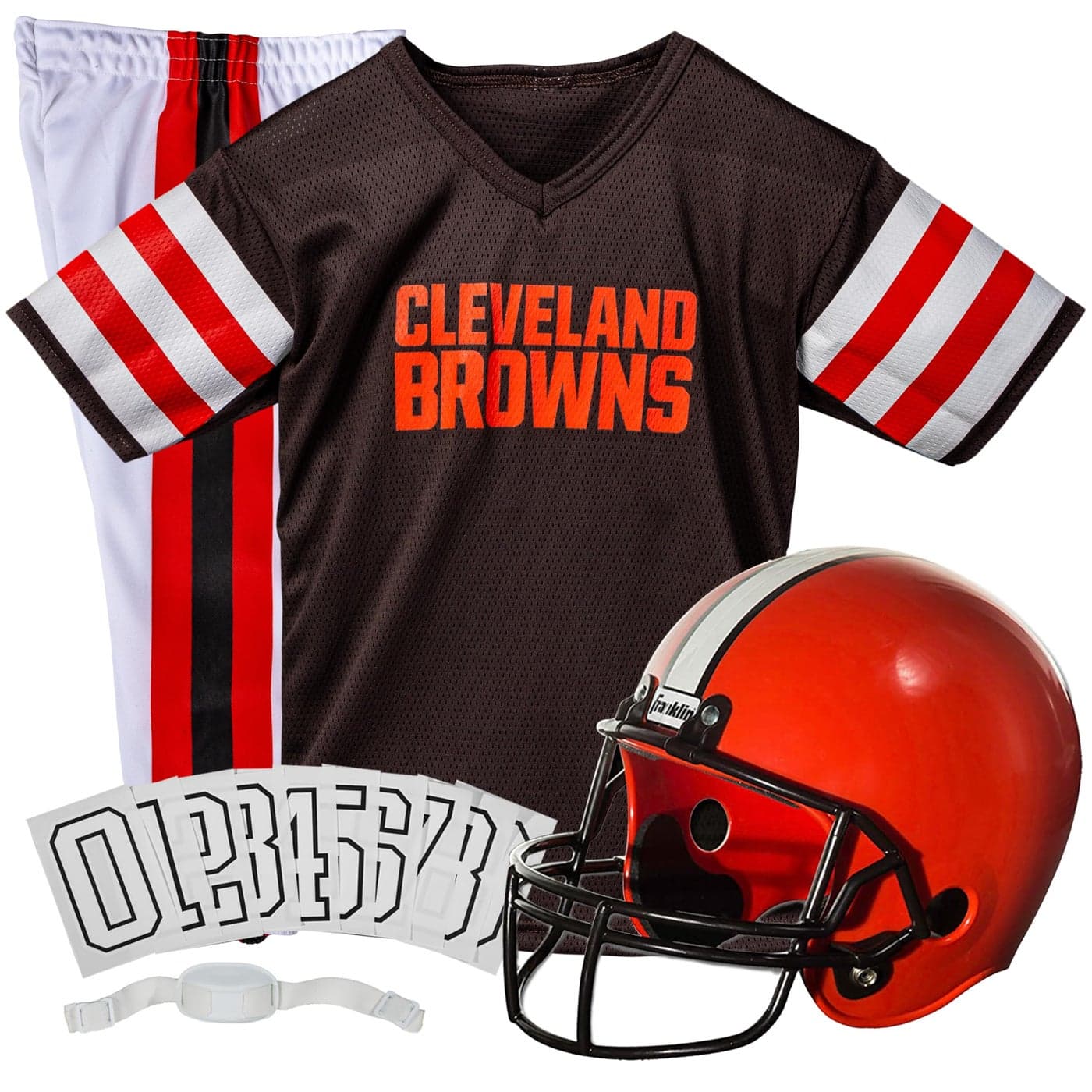 Franklin Sports Cleveland Browns Kids NFL Uniform Set Youth NFL Team Jersey Helmet Pants Apparel Costume Official Gear Youth Medium
