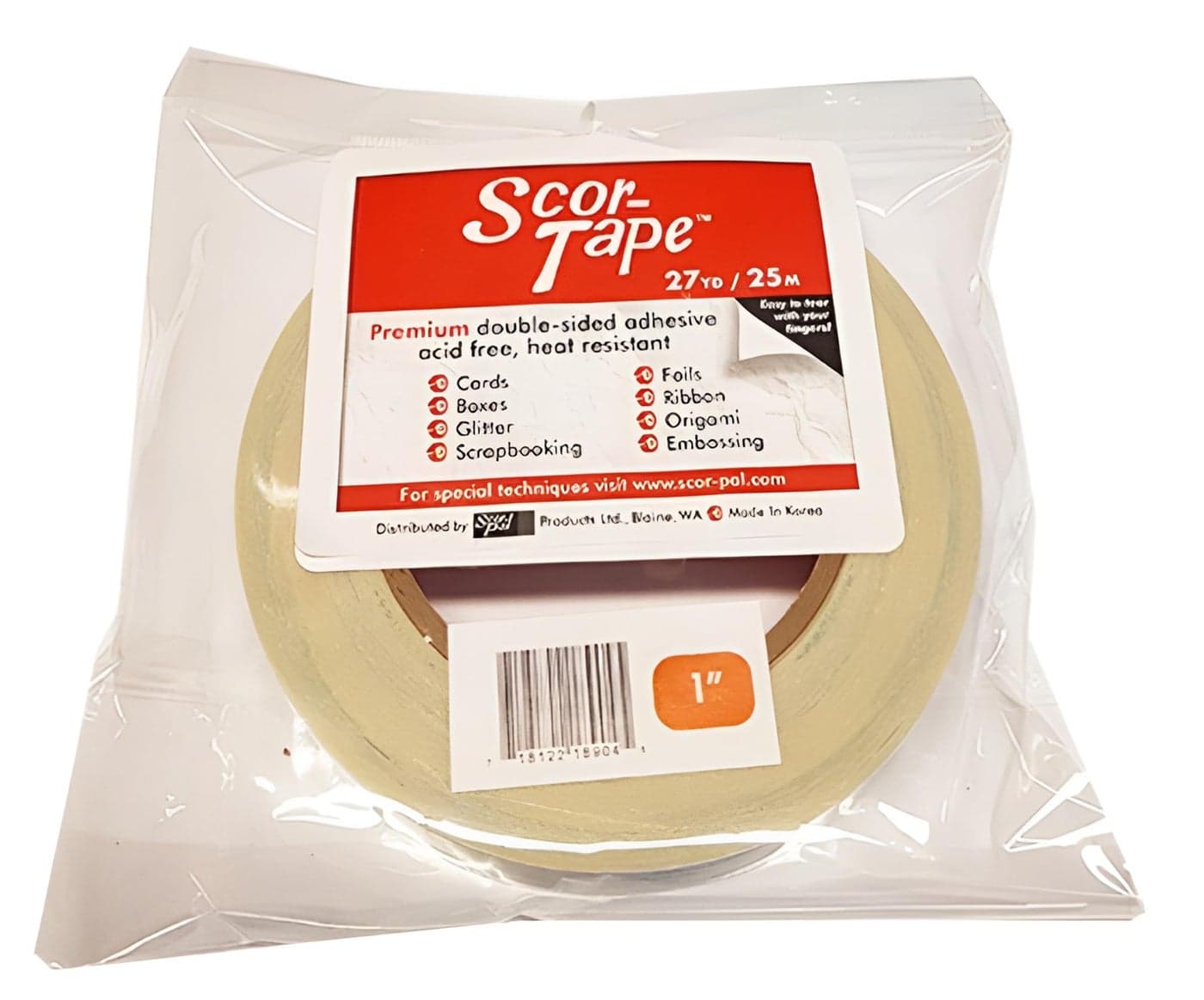 Scor-Pal Scor Tape, 1-Inch by 27-Yard (SP207)