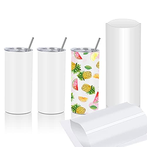 15 Oz Sublimation Skinny Tumbler Set Straight Skinny Stainless Steel Tumbler Set for Sublimation with Lids Insulated Skinny Slim Water Tumbler for Diy White