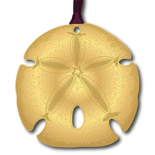 Beacon Design Sand Dollar Hanging Ornament, Solid Brass, 2.6" x 2.7", Coastal Beach Décor, Hand-Assembled in USA