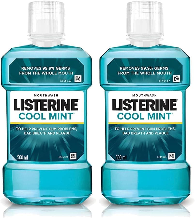 Listerine Cool Mint Mouthwash - Pack of 2 (500ml each)