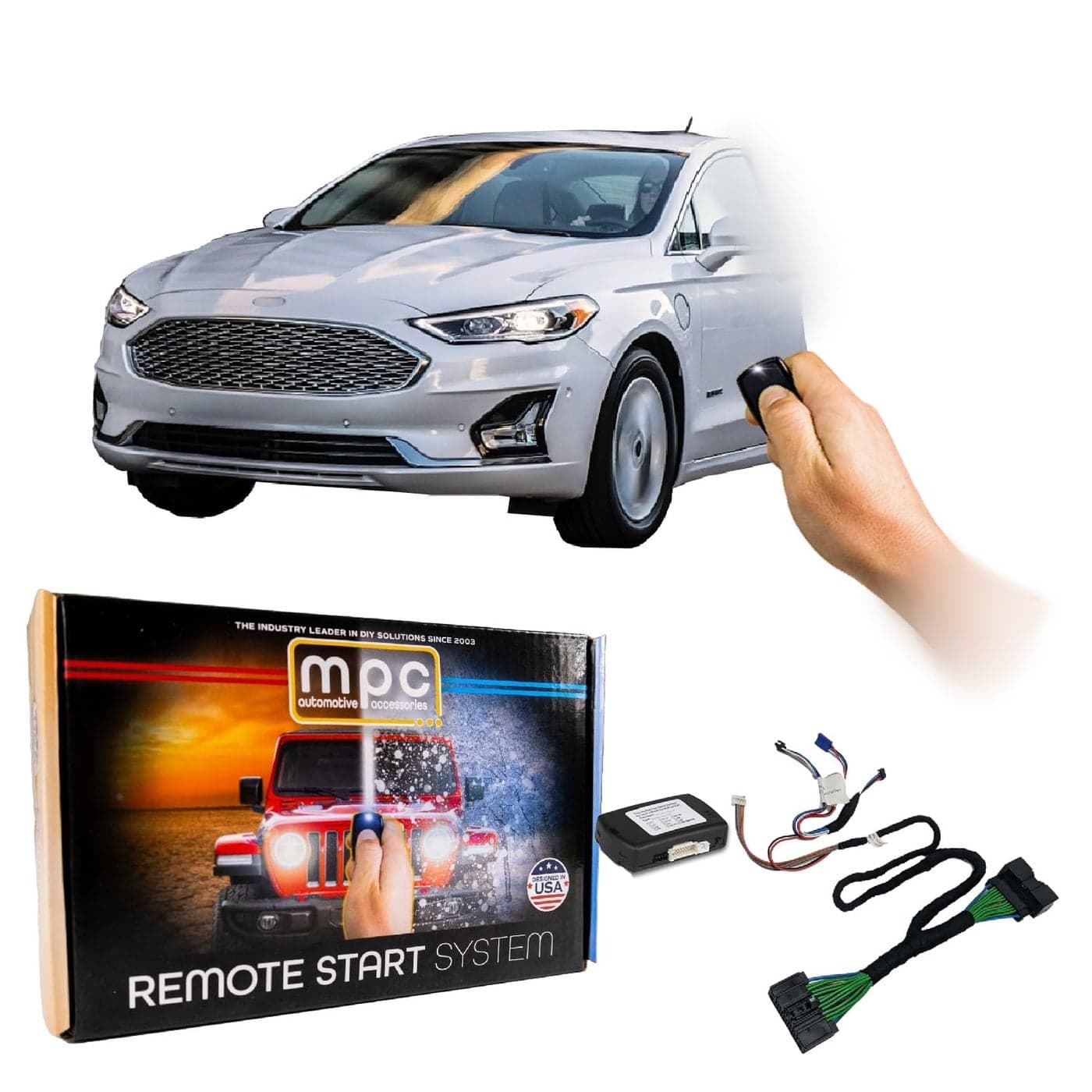 MPC Remote Start Kit Compatible with 20142021 Ford Fusion Plug n Play Harness Press Fob LockUnlockLock to Start 10 Minute Install Zero Wire Splicing Gas Vehicles
