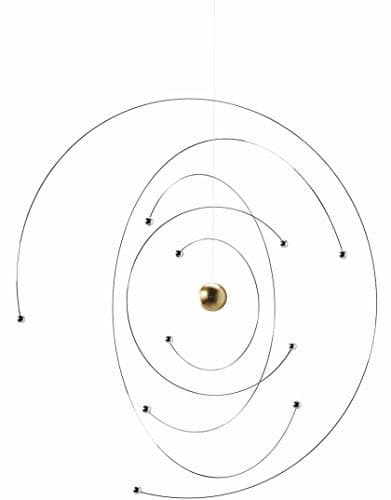 Niels Bohr Atom Model Hanging Mobile - 9 Inches - Steel - Handmade in Denmark by Flensted