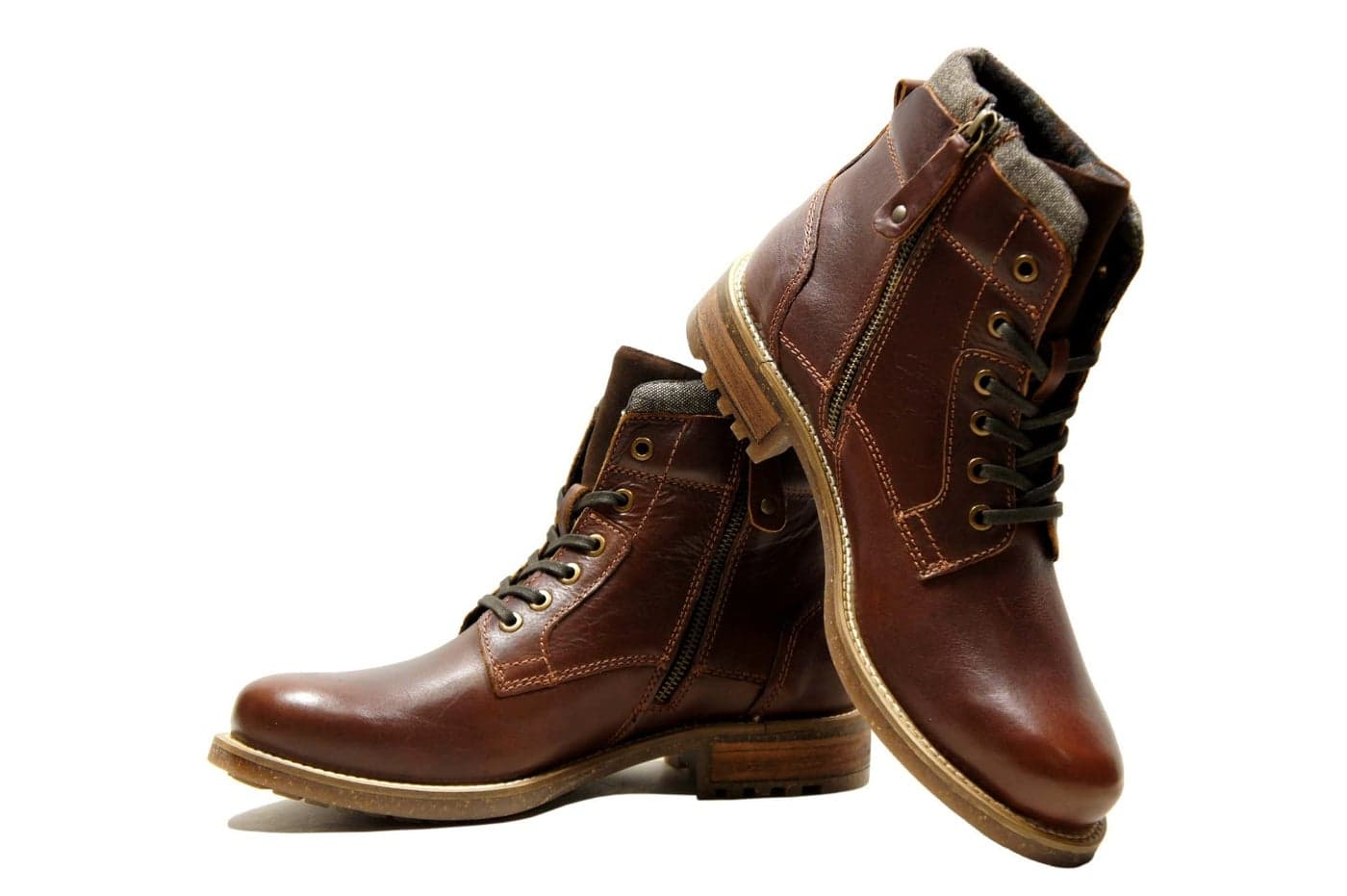 Hx London Brown Leather Men formal And Semi Casual Stylish High Top Laceup Boot -6 Uk