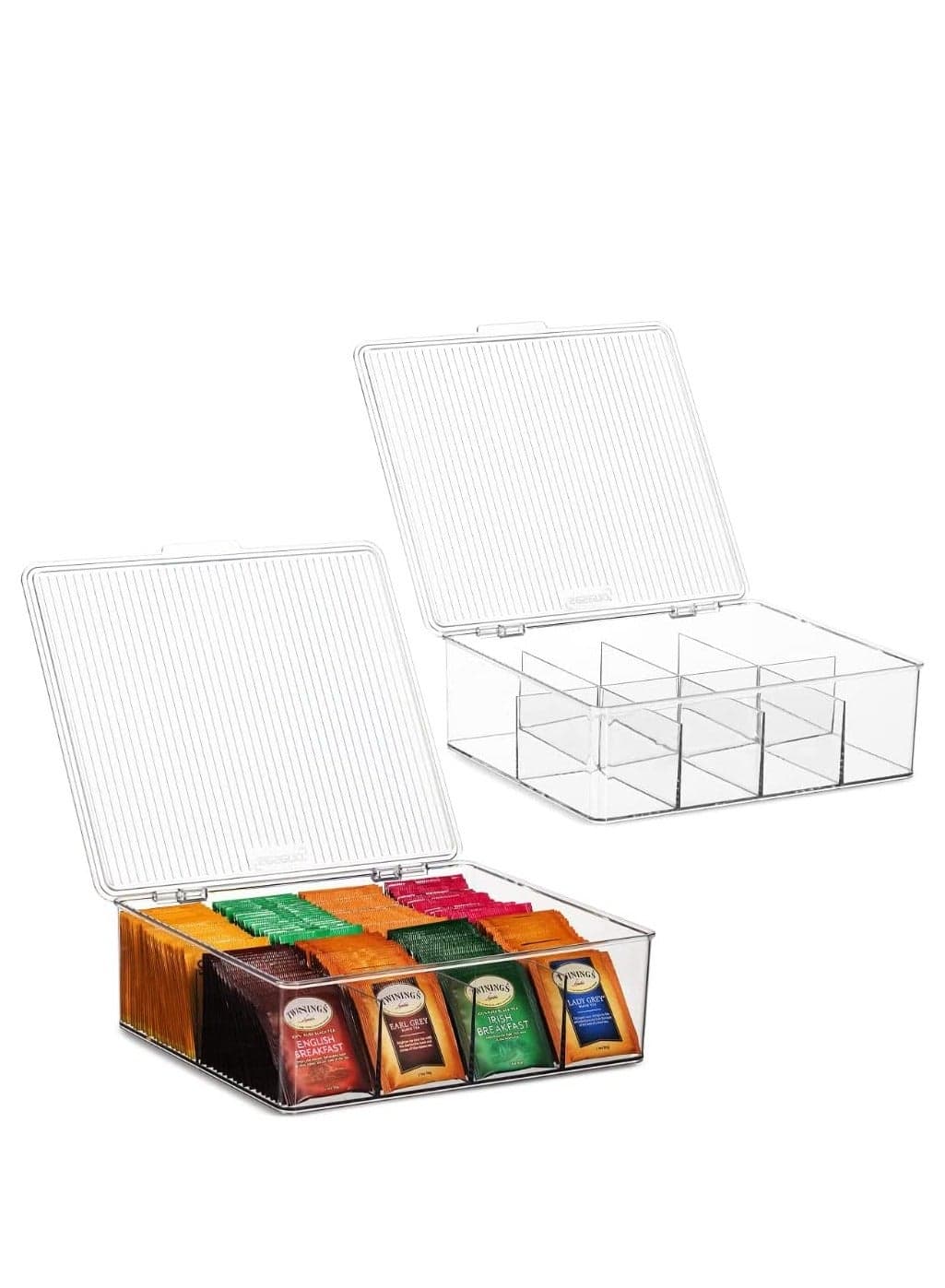Stackable Plastic Tea Bag Organizer, Packets, Pouches Fridge Organizers