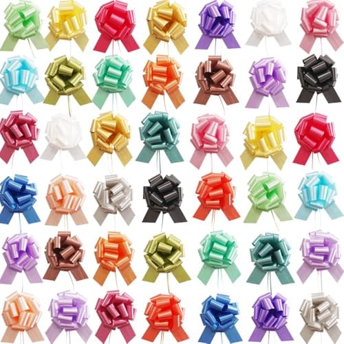42 Pcs Large Christmas Pull Bows6 Inch 21 Color Gift Bow for WeddingBirthdayAnniversaryPartyBasket Decor 42color