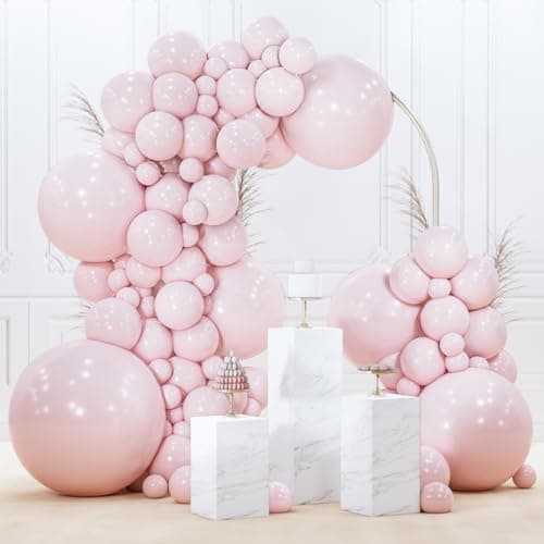 PartyWoo Pale Pink Balloons 127pcs Different Sizes of 36 18 12 10 5 Inch Light Pastel Baby Pink Balloon Arch Kit for Birthday Engagement Bachelorette Baby Shower Easter Party Decorations PinkQ01