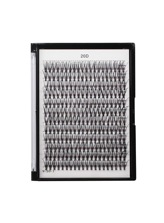 240pcs C Curl 20D Cluster Eyelashes 0.07mm 20D-8mm to 20D-20mmTo Choose Professional Makeup Individual Cluster Eye Lashes False Lasehs Cluster Wholesale Bulk (20D-16mm)