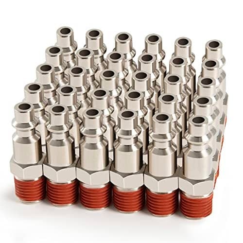 ChillWaves Industrial Air Plug, 1/4" NPT Male Pneumatic Plugs, Air Compressor Accessories Fittings(30-PACK)