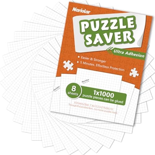 Nariolar Ultra Adhesion Puzzle Glue Sheets 8 Puzzle Saver Sheets for 1000 Piece Jigsaw Puzzles Easy Preservation in Minutes