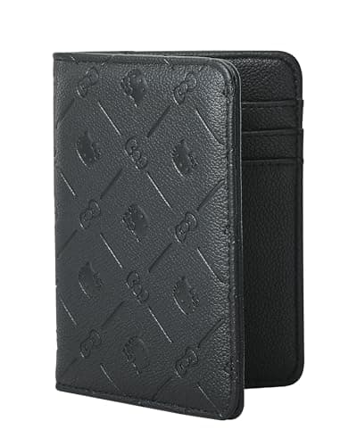 Hello Kitty Passport Holder for Travel Official License, Black Passport Cover for Women, Sanrio Gifts