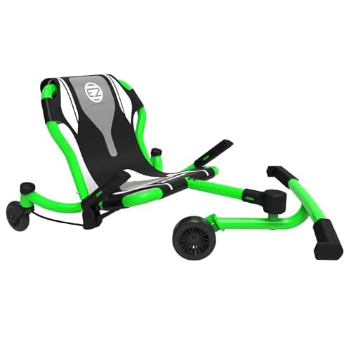 EzyRoller Spinner Ride On Scooter for Kids Teens Outdoor Ride on Toy with Caster Wheels for Drifting Tight Turning Up to 150 lbs Ages 4 Up Green