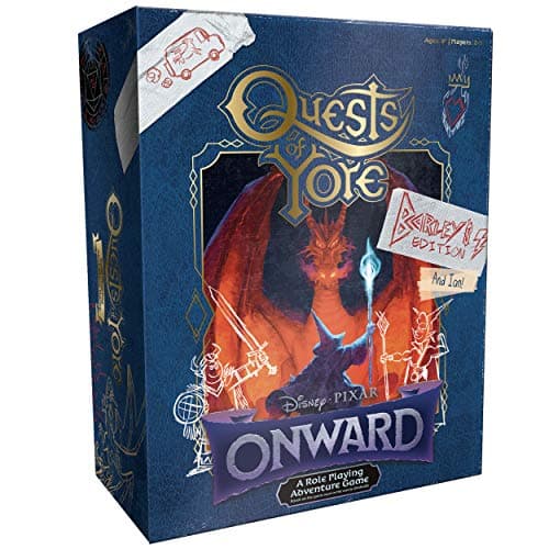 Quests of Yore Barleys Edition Role Playing Board Game Featured in Disney Pixar Onward Film Officially Licensed Pixar Game Featuring RPG Elements with Quest Master D4 D6 D8 and D12 Dice