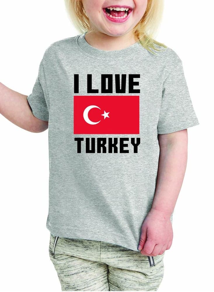 Turkey Kids Girls T-Shirt - Round Neck Short Sleeve Cotton T-Shirt - Celebrate Turkey with Your Little Explorer - Fun Turkish Design