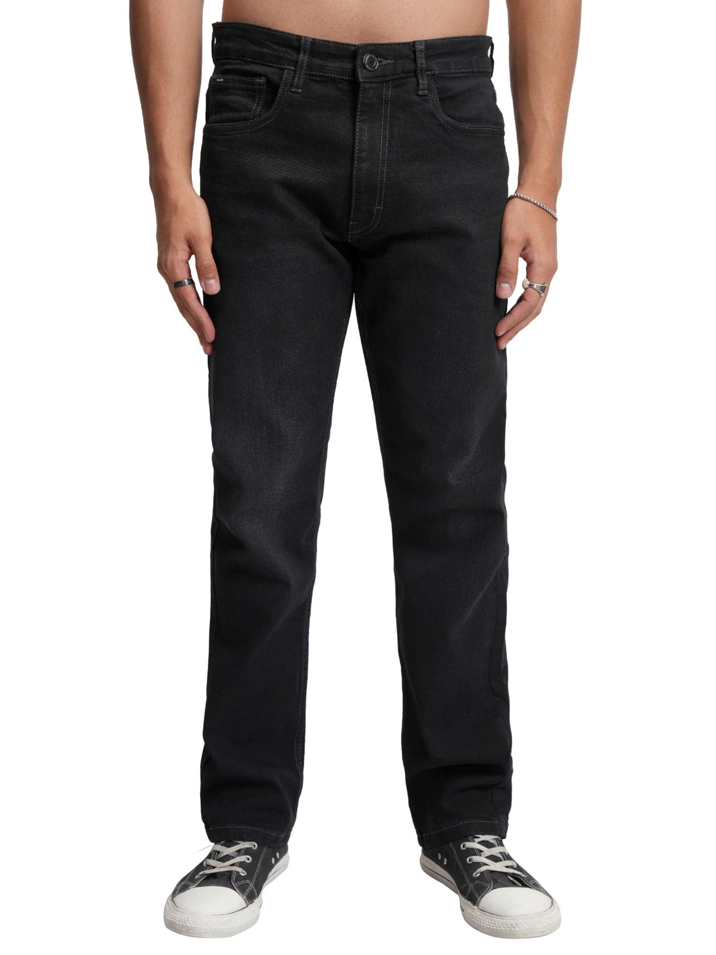 Highlander Men’s Tapered Fit Mid-Rise Stretch Jeans | Sleek & Contemporary | Designed for Comfort & Ease of Movement Grey