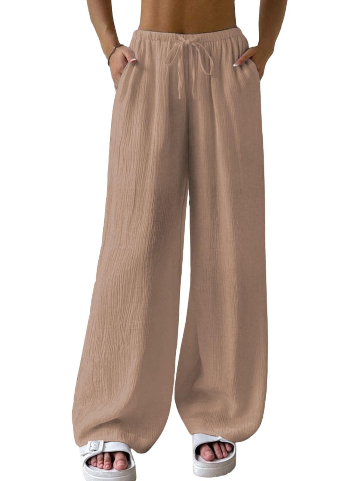 GRECIILOOKS Tailored Trousers for Women |High-Waisted Pant | KoreanTrouser (GL-DP-TR1365-32-Light Brown)