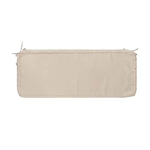 FUNHOME Outdoor Bench Cushion Cover 48 x18 x 3 inch,Water Resistant Cover with Zipper&Ties,Fade-Resistant Slipcover,Patio Porch Swing Cushion Cover Replacement Only,No Insert(Antique Beige)