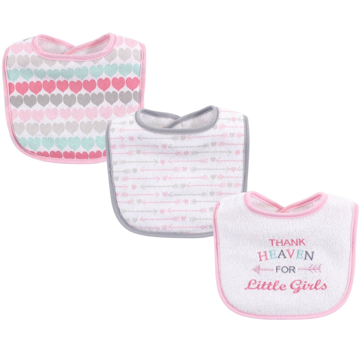 Luvable Friends Unisex Baby Cotton Drooler Bibs with Fiber Filling Girl Thank Heaven One Size