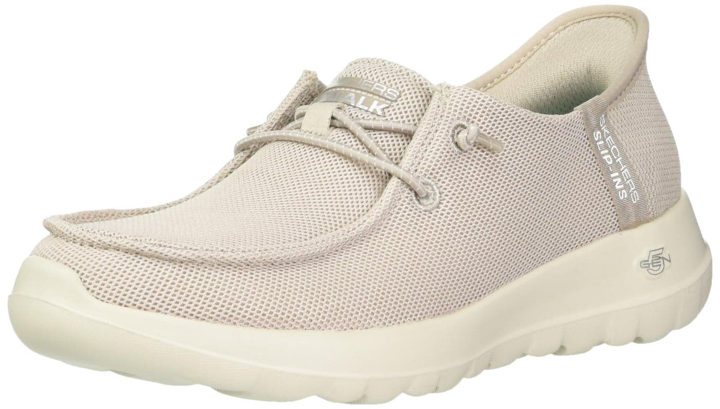 Skechers Women's Hands Free Slip-Ins Go Walk Joy Moc Toe Casual Shoe Sneaker, Taupe, 11