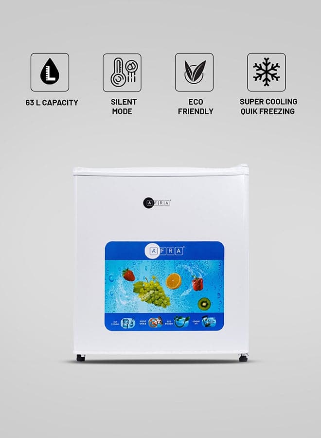 Refrigerator, Single Door, 63L, Manual Defrost, Silent Mode, High Efficiency Compressor AF-4600SDWH White