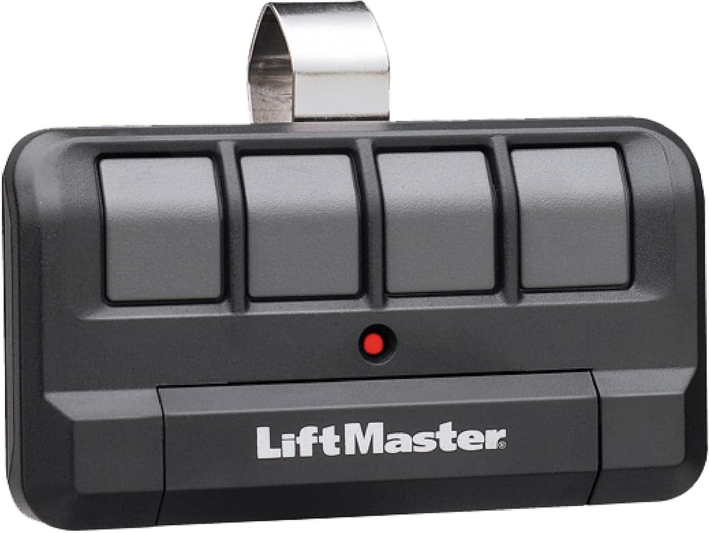 LiftMaster 894LT 4Button Learning Garage Door Opener Remote Control with Visor Clip Use with myQ App Works with Up to 4 Doors Learning Remote Garage Door Opener Sends a New Code 1 Pack