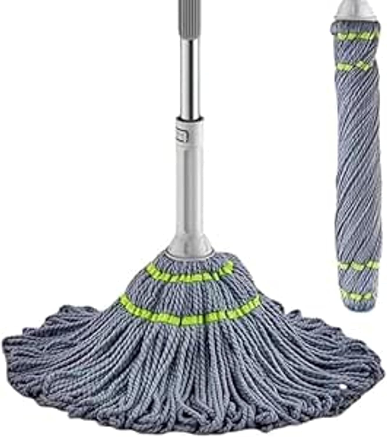 Whixant Self Wringing Twist Mop Wet Mop for Floor Cleaning with Long Handle Heavy Duty Floor Mop for Hardwood Vinyl Tile Marble Laminate Home Office Kitchen