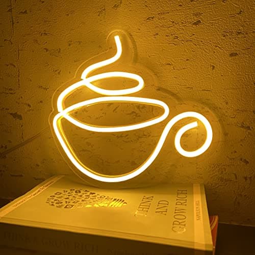 AHUJA INTERNATIONAL Teacup LED NEON Sign Customized NEON Sign Perfect for Tea Lover, Coffee Lover, Night LAMP, Home Decor, Cafe, Room, Kitchen, Dining Room