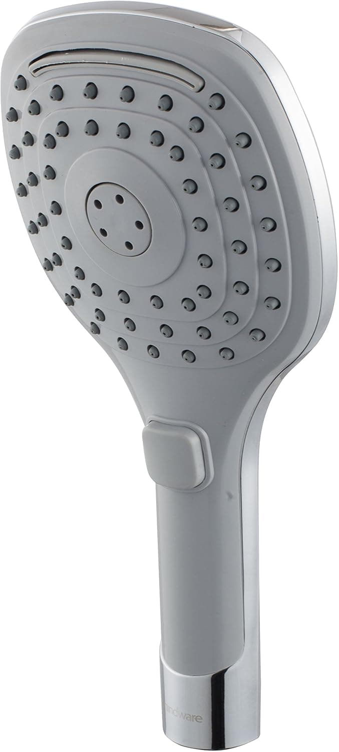 Hindware F160083CP 120mm ABS 3 Flow Hand Shower with Pressing Switch Grey