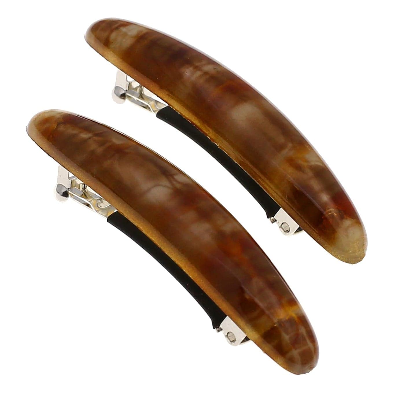 Camila Paris CP2957 French Hair Barrette Clip for Girls Brown Small 25 inch Set of 2 Strong Hold Grip Hair Clips for Women No Slip and Durable Styling Girls Hair Accessories Made in France