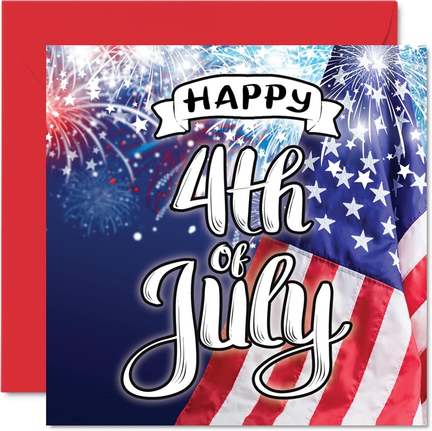 Fourth of July Cards for Men Women 4th of July Independence Day Card for Mom Dad Papa Pops Brother Sister Son Daughter Grandma Grandpa 57 x 57 Inch 4th of July Greeting Cards