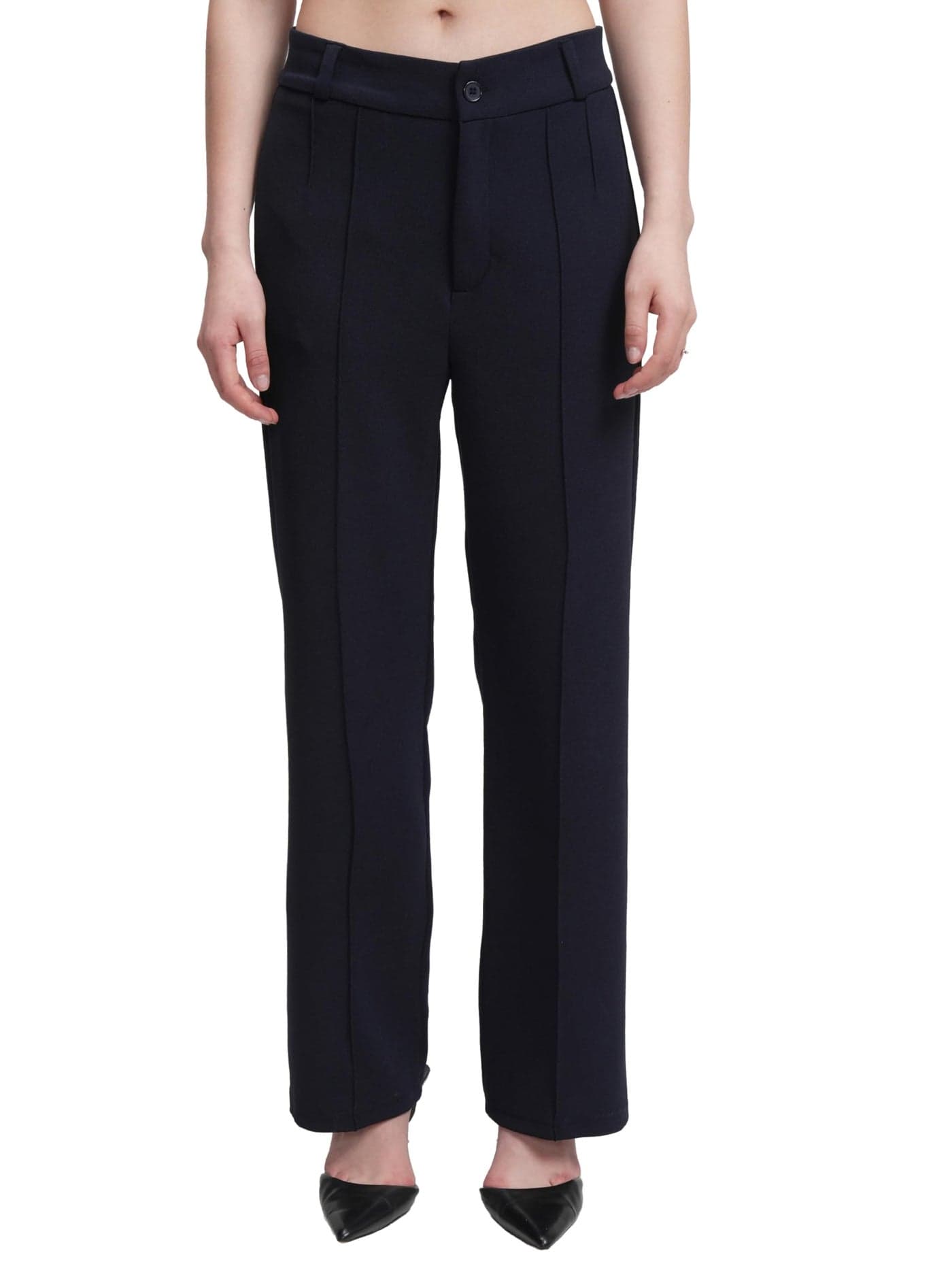 Tokyo Talkies Women Straight Fit High-Rise Parallel Trousers | Women Trousers