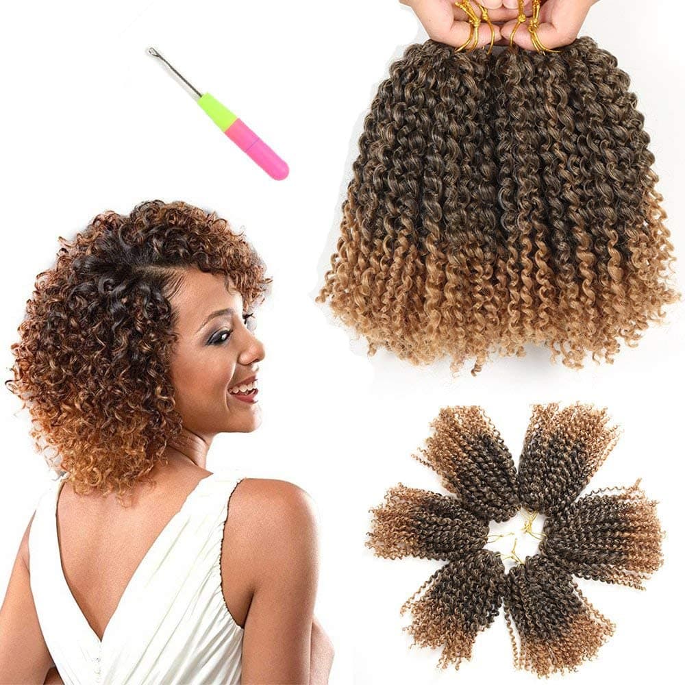 8 Inch Short Passion Twist Hair 3 Bundles Kinky Curly Crochet Hair for Black Women Curly Braiding Hair Crochet Braids Hair 3Bundles8Inch 1B27