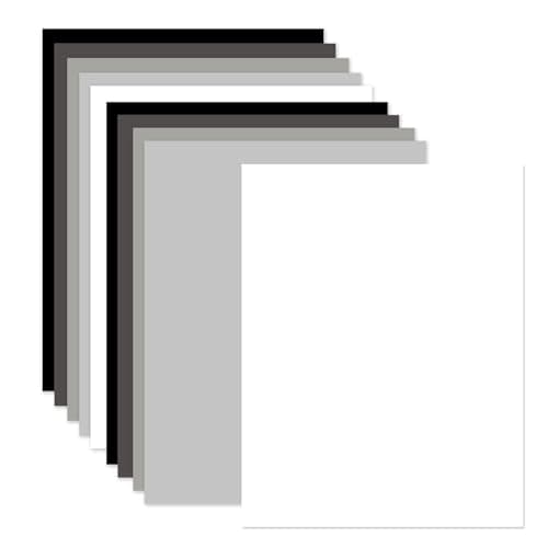 Bazyrock 30 Sheets Gray Cardstock Paper 85 x 11 Inch 250GSM Heavyweight Craft Paper 5 Shades from White to Black for Scrapbooking Invitations DIY Projects and Card Making Gray Tone Collection