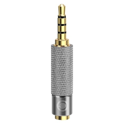 Geekria 3.5mm Balanced Male to 2.5mm Female Audio Adapter, Aluminum Alloy Adapter for Player and Amplifier, Gold-Plated Pins, Compatible with Audio Devices